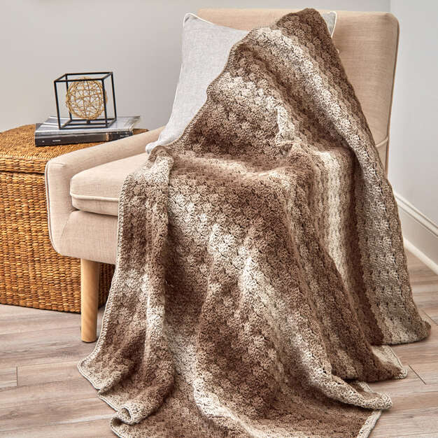 Free Crochet Shaded Shells Throw Pattern