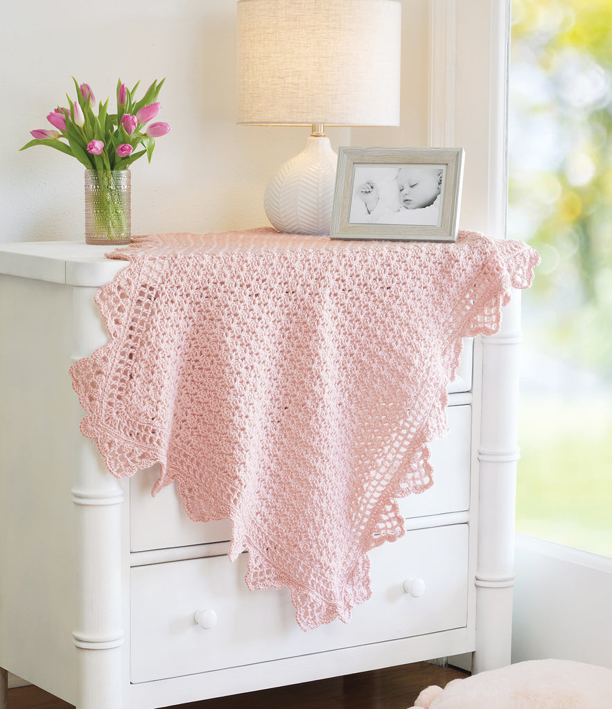 Crocheted Lacy Bordered Baby Blanket