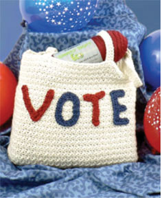 Modèle de crochet de sac fourre-tout de vote gratuit