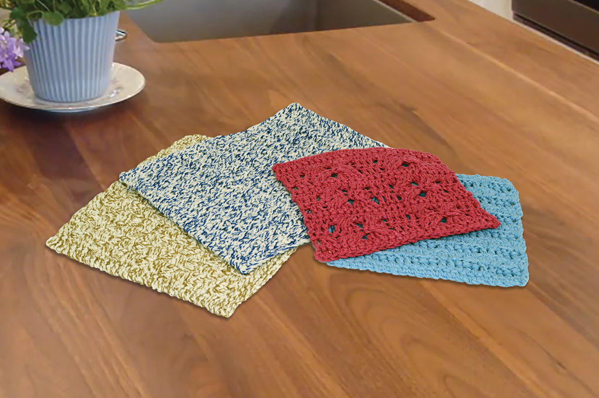 Free Set of Dishcloths to Knit or Crochet Pattern