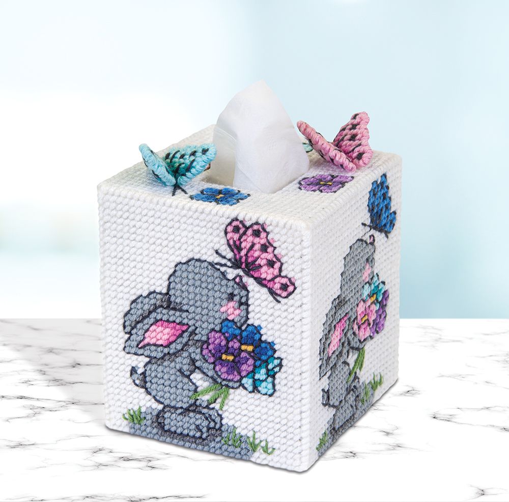 Kit de toile en plastique pour couvercle de boîte à mouchoirs Spring Bunny