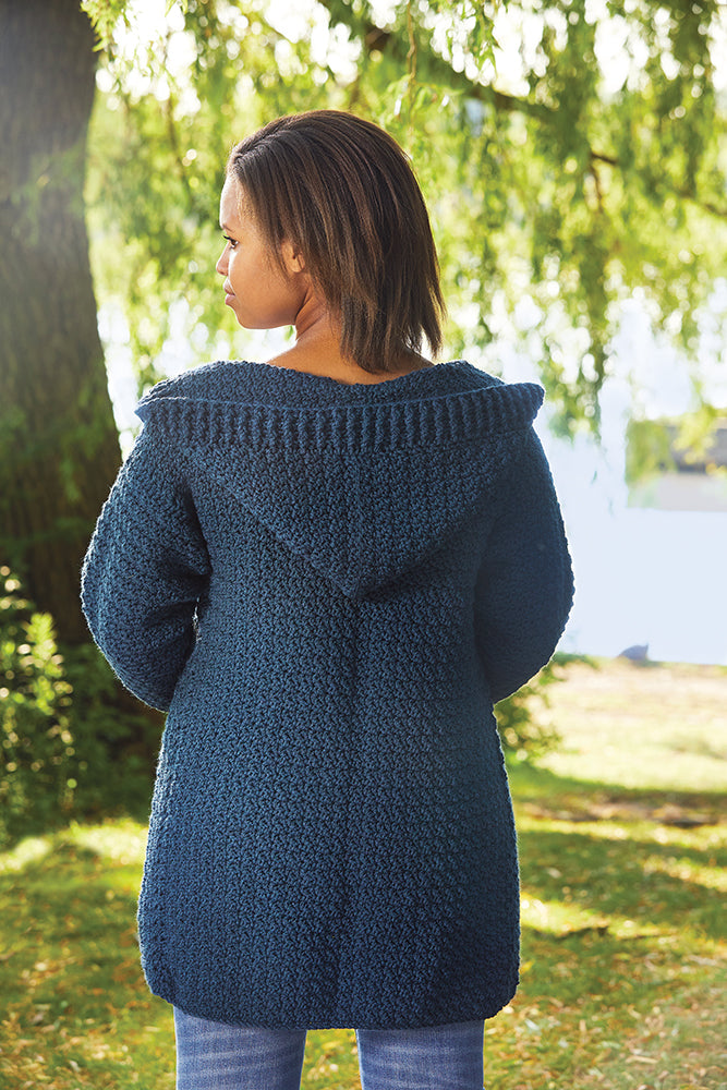 Hooded Crocheted Cardigan – Mary Maxim Ltd