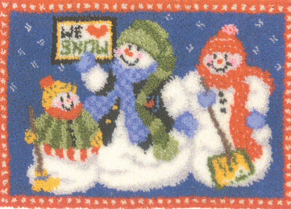 Snowman Family Latch Hook Rug Pattern