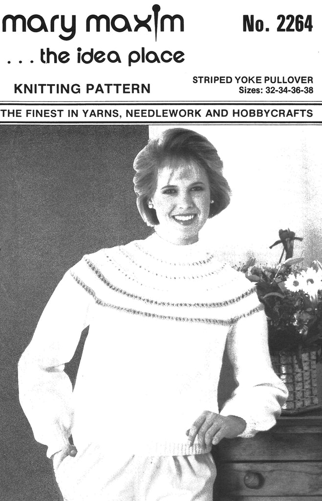 Ribboned Yoke Pullover Pattern – Mary Maxim Ltd