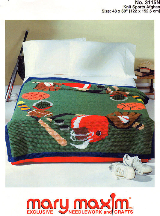 Knit Sports Afghan Pattern