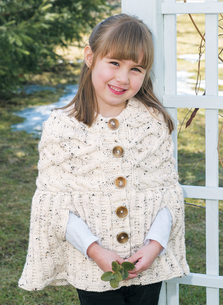 Cabled Yoke Poncho Pattern