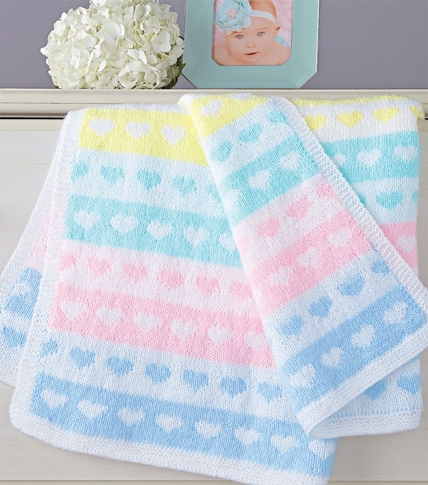 Free Reversible Hearts Blanket Pattern